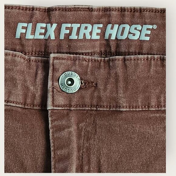 Duluth Flex Fire Hose Jeans Men's Sz 40x28  Brown Straight Leg Durable Workwear - Picture 5 of 9